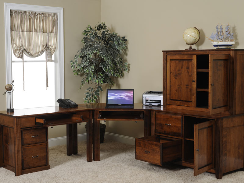 Amish Oak and Cherry Home Office Solid Wood Home Office Made in USA  Georgetown-HO