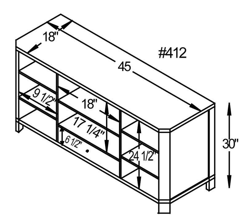 412 TV Stand Dimensions