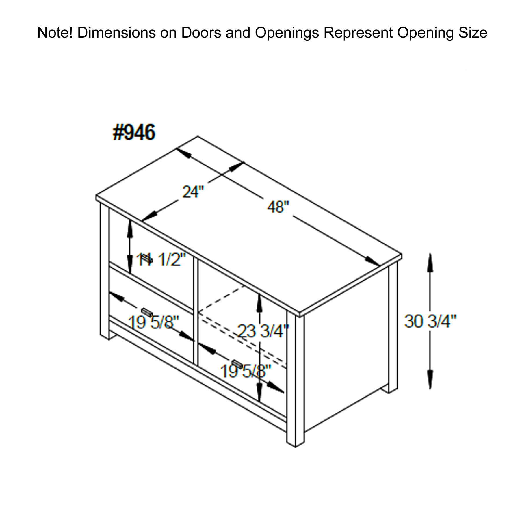 Clark Mission Modular 48 inch Credenza Dimensions