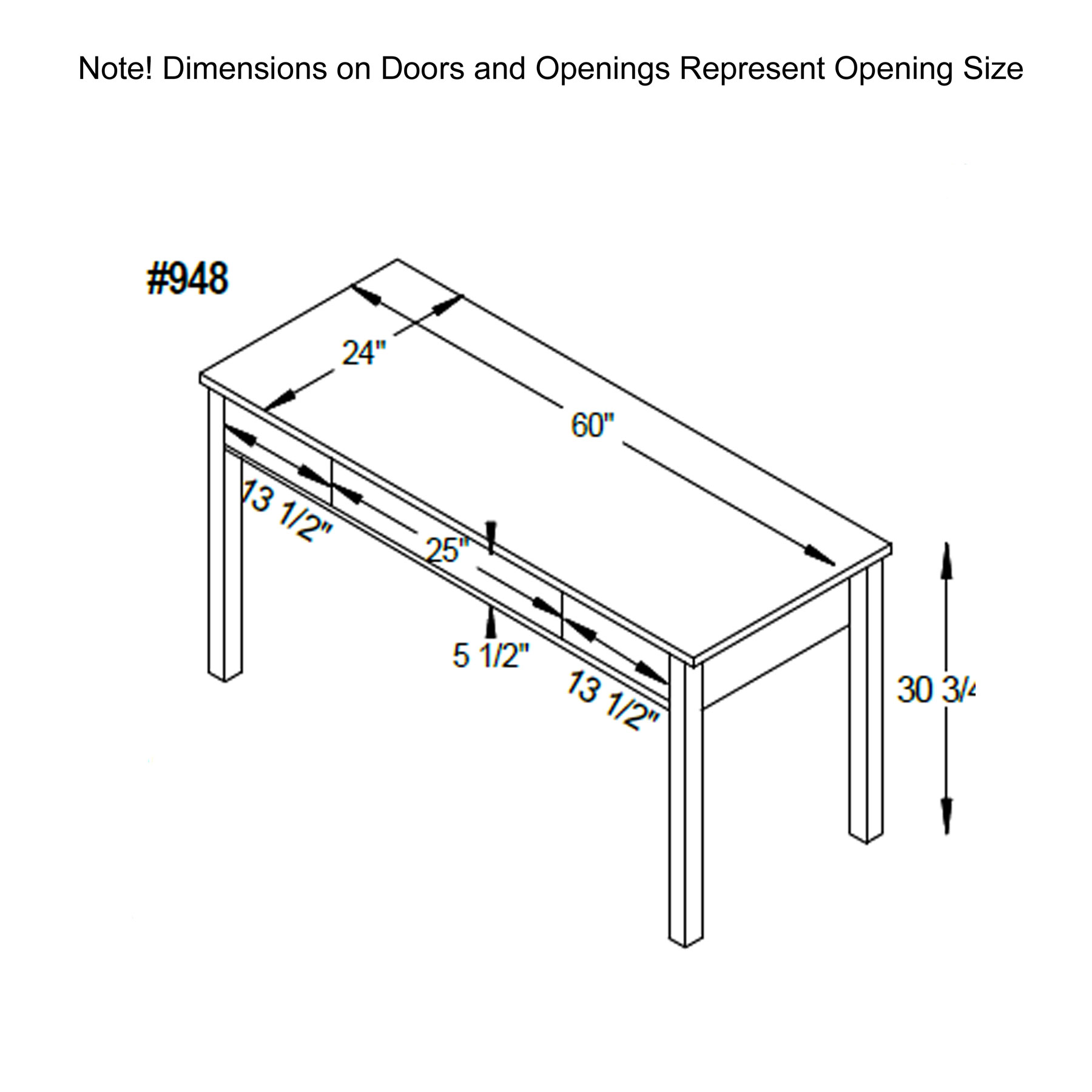 Clark Mission Modular 60 inch Desk Dimensions