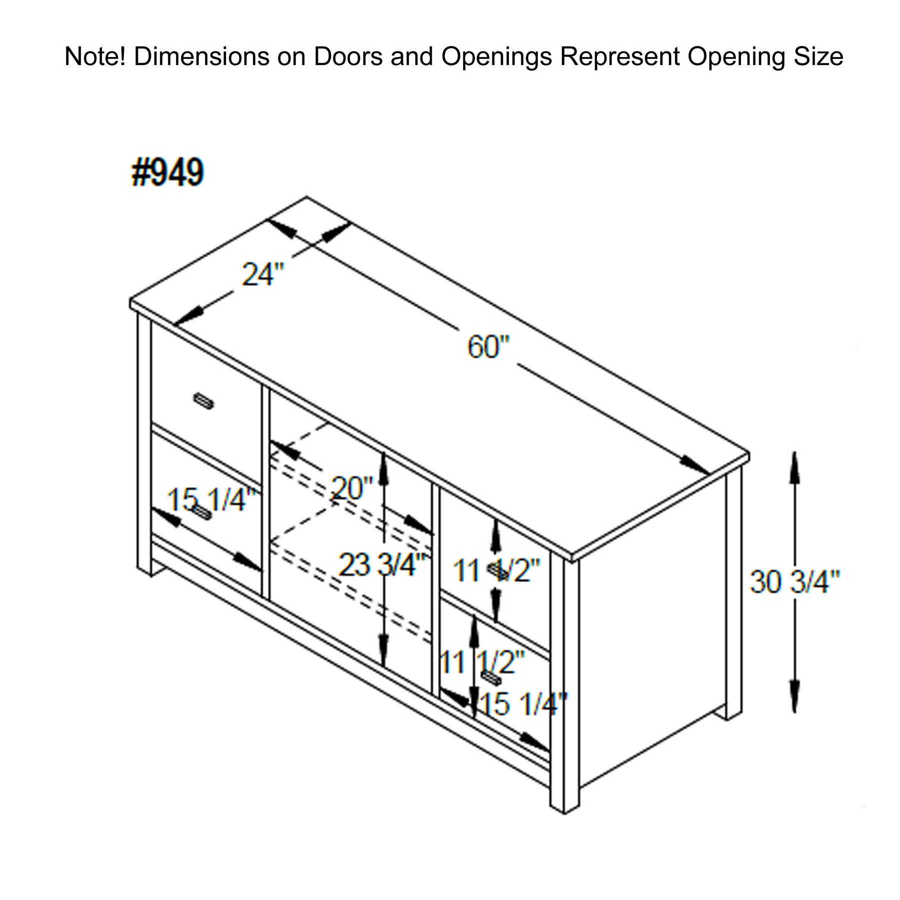 Clark Mission Modular 60 inch Credenza Dimensions