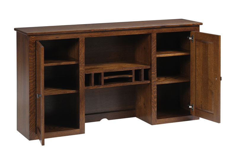 Clark Mission Modular 60" Hutch with Doors Open