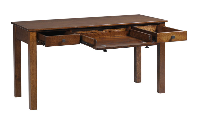 Clark Mission Modular 60" Desk with Drawers Open