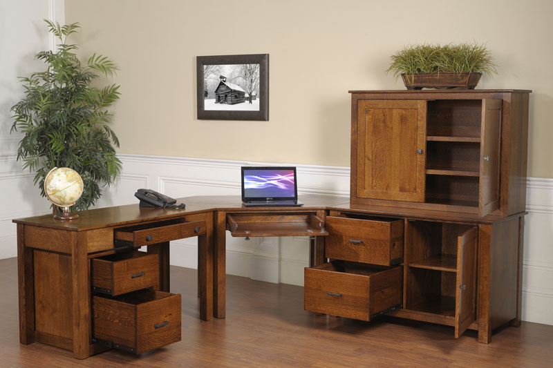 Mission Modular Corner Desk In Solid Hardwood Ohio Hardwood