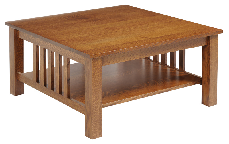 Mission Square Coffee Table In Solid, Mission Style Coffee Table Oak