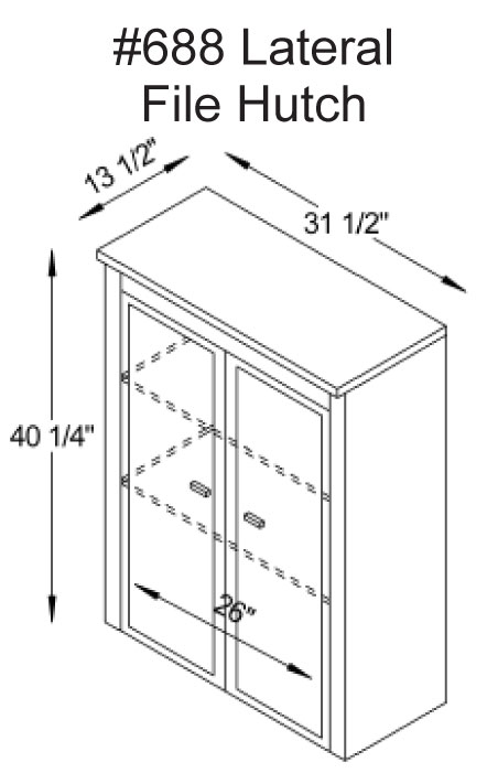 688 Large Door Hutch Dimensions