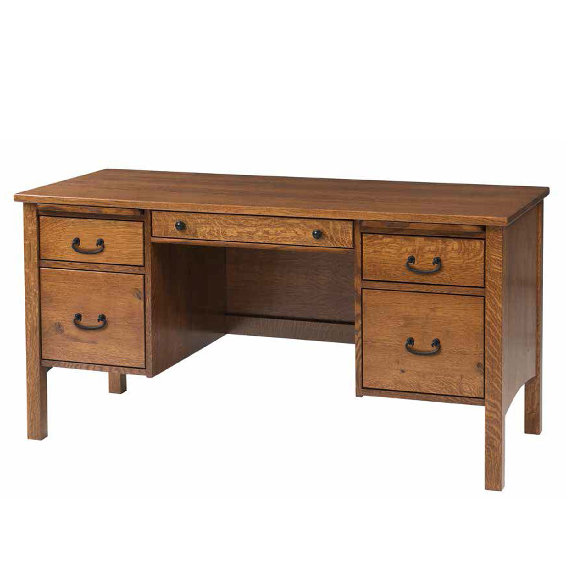 Rivertowne 60" 5-Drawer Desk in Quartersawn White Oak with OCS 113 Stain