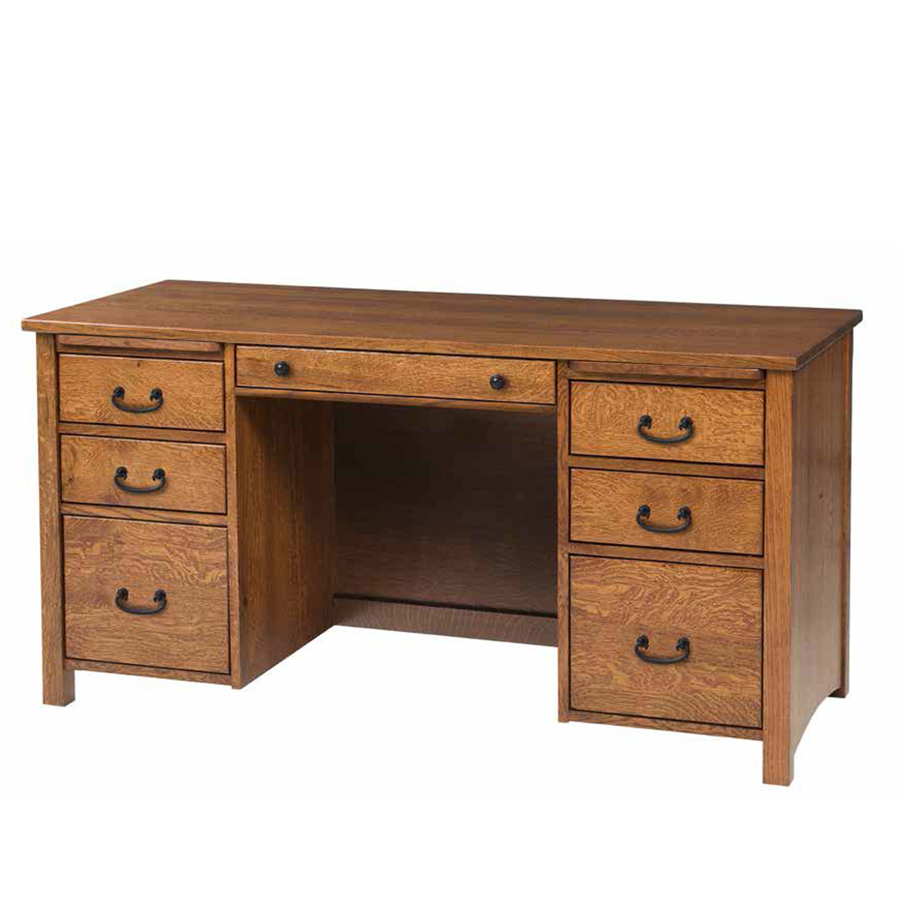 Rivertowne 60 inch Credenza Desk shown in Rustic Quartersawn White Oak with OCS-113