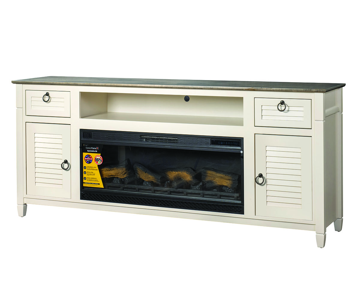Aden Park TV Stand with Firebox Insert