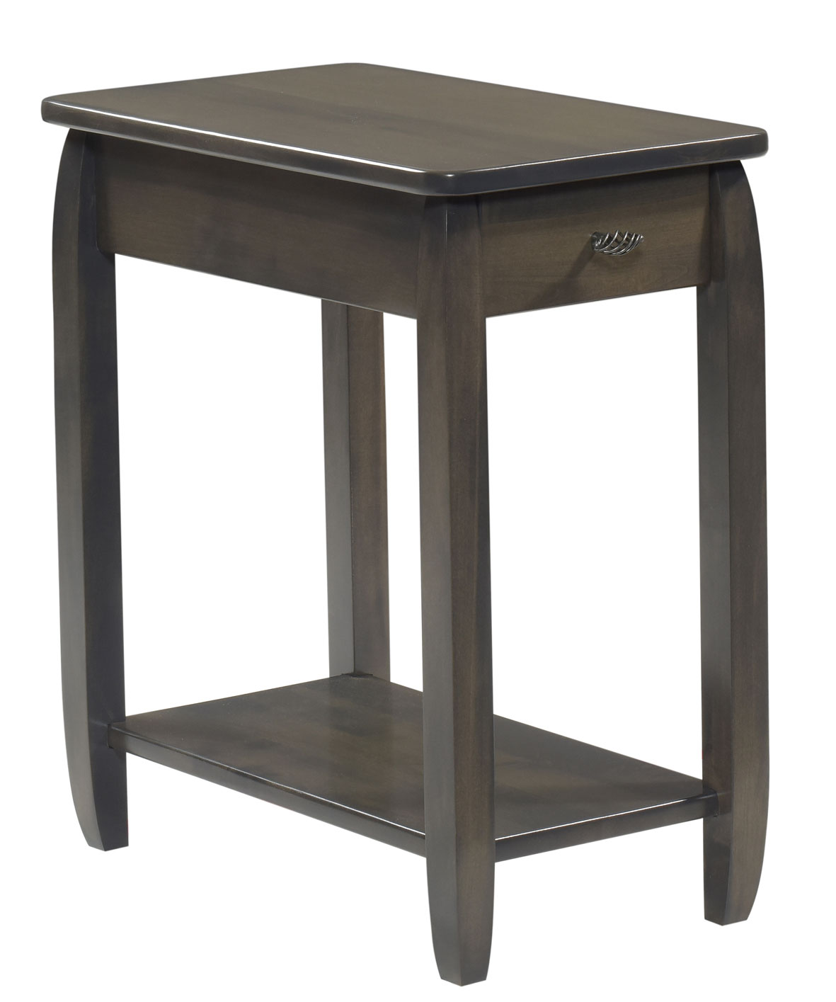 Apache Chairside Table in Brown Maple with Antique Slate Stain.