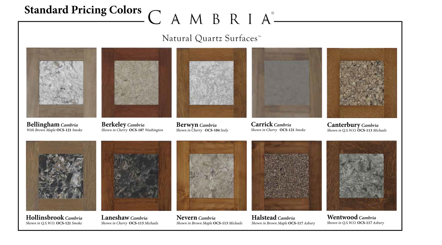 Cambria Color Options
