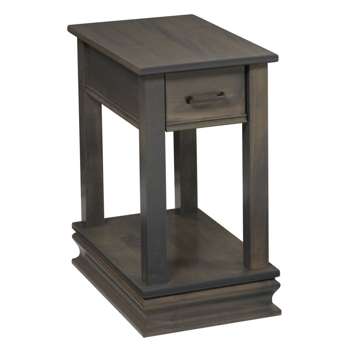 Burlington Chairside End Table shown in Brown Maple with OCS-121 Smoke Finish. 