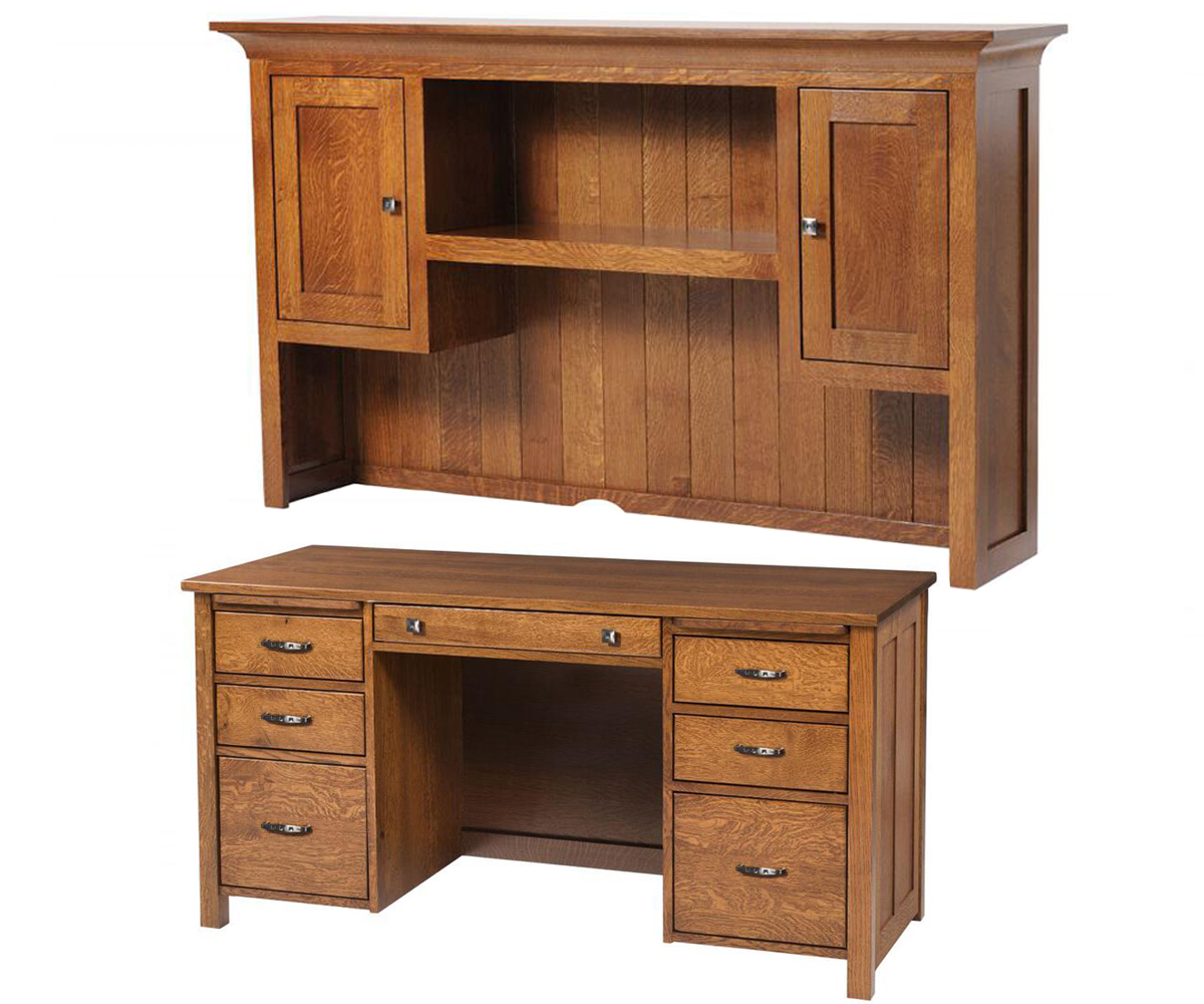 Coventry Mission 16-942 Hutch and 16-977 Credenza Desk (sold seprately)