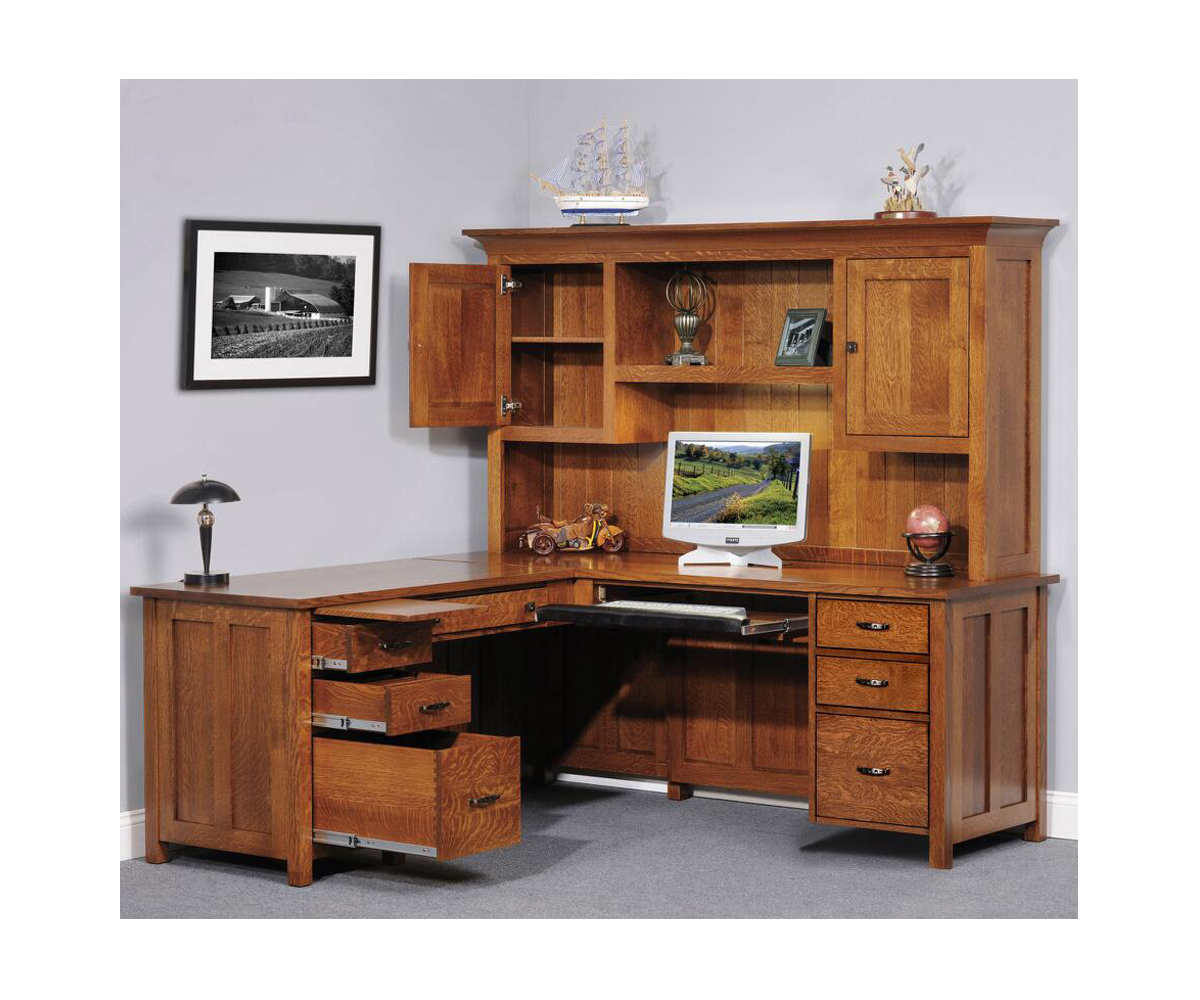 Coventry Mission 16-950 L-Desk with 16-940 Hutch (sold seprately)