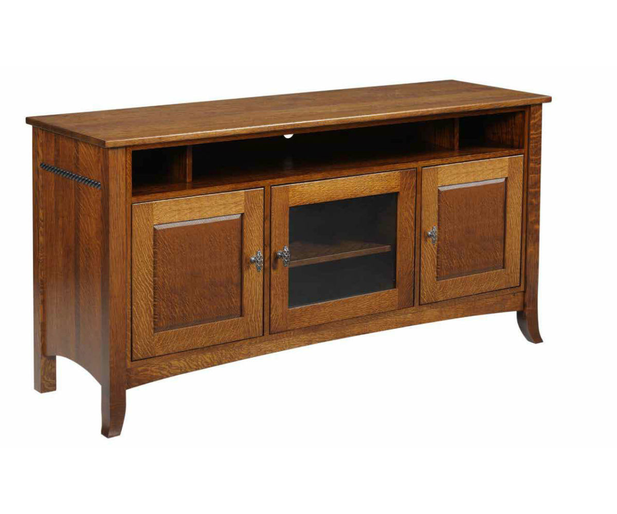 Cranberry TV Stand with  3 Doors and  Open Top 