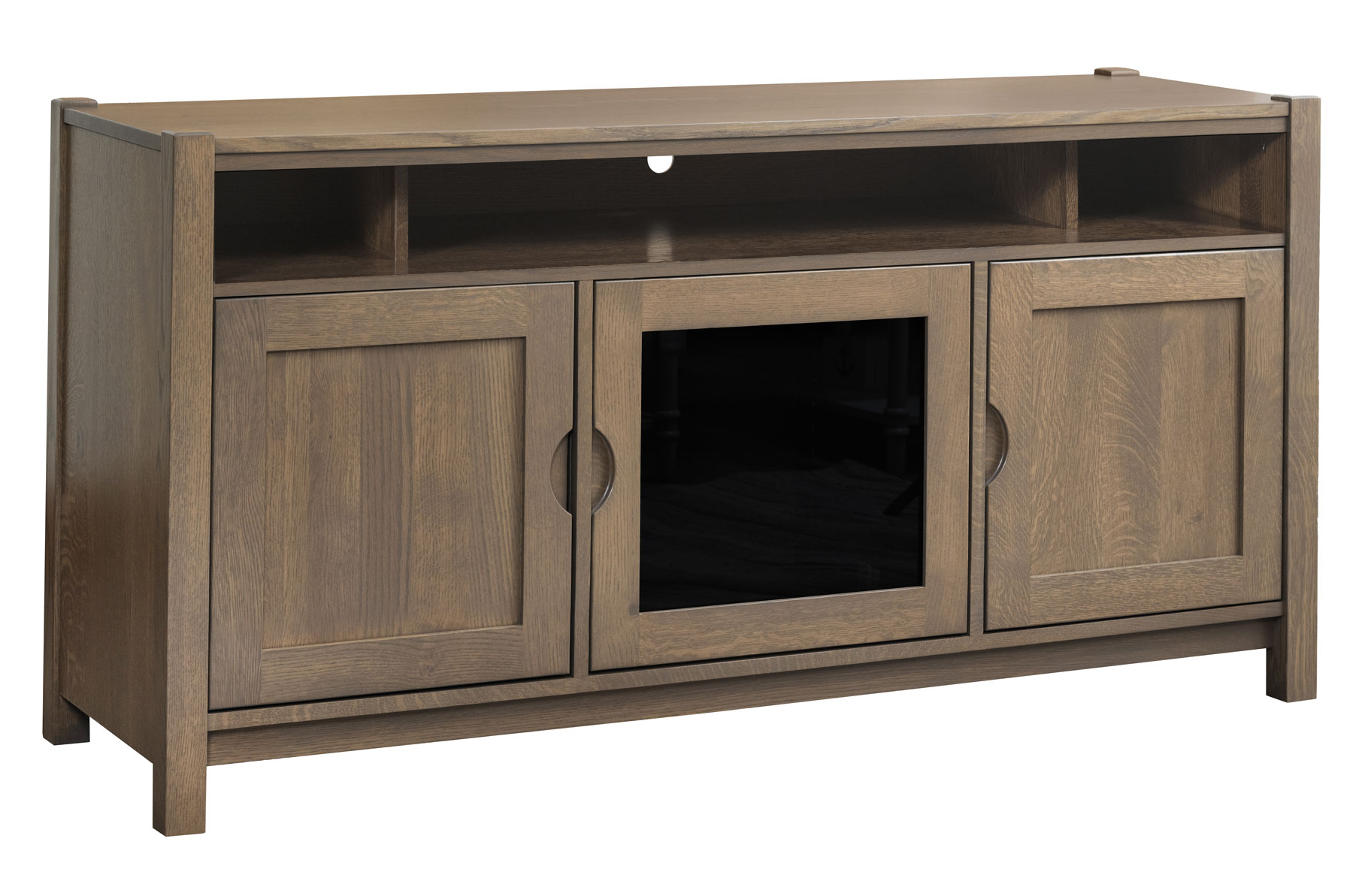 Fresno II 3 Door Open Top Shelf TV Stand