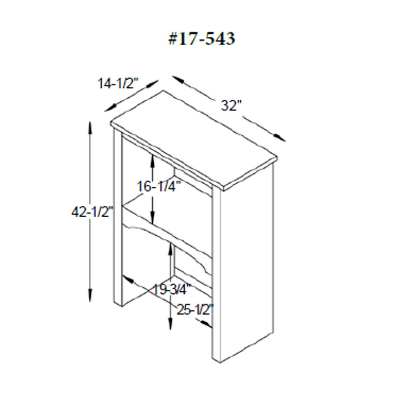 17-543 Woodbury Lateral File Hutch Dimensions