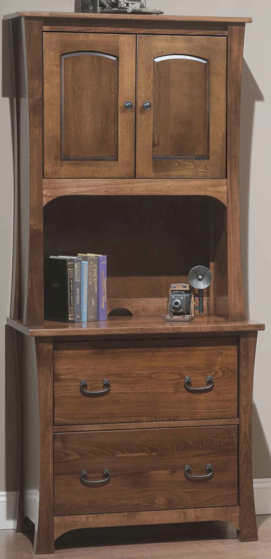 Woodbury 2-Drawer Lateral File and Hutch