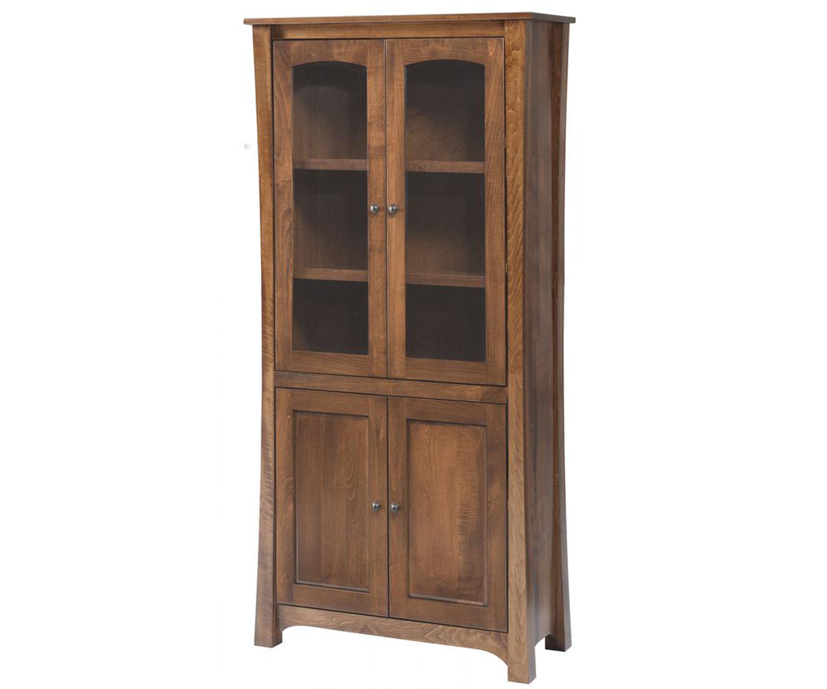 Woodbury Bookcase with Optional Top and Bottom Doors