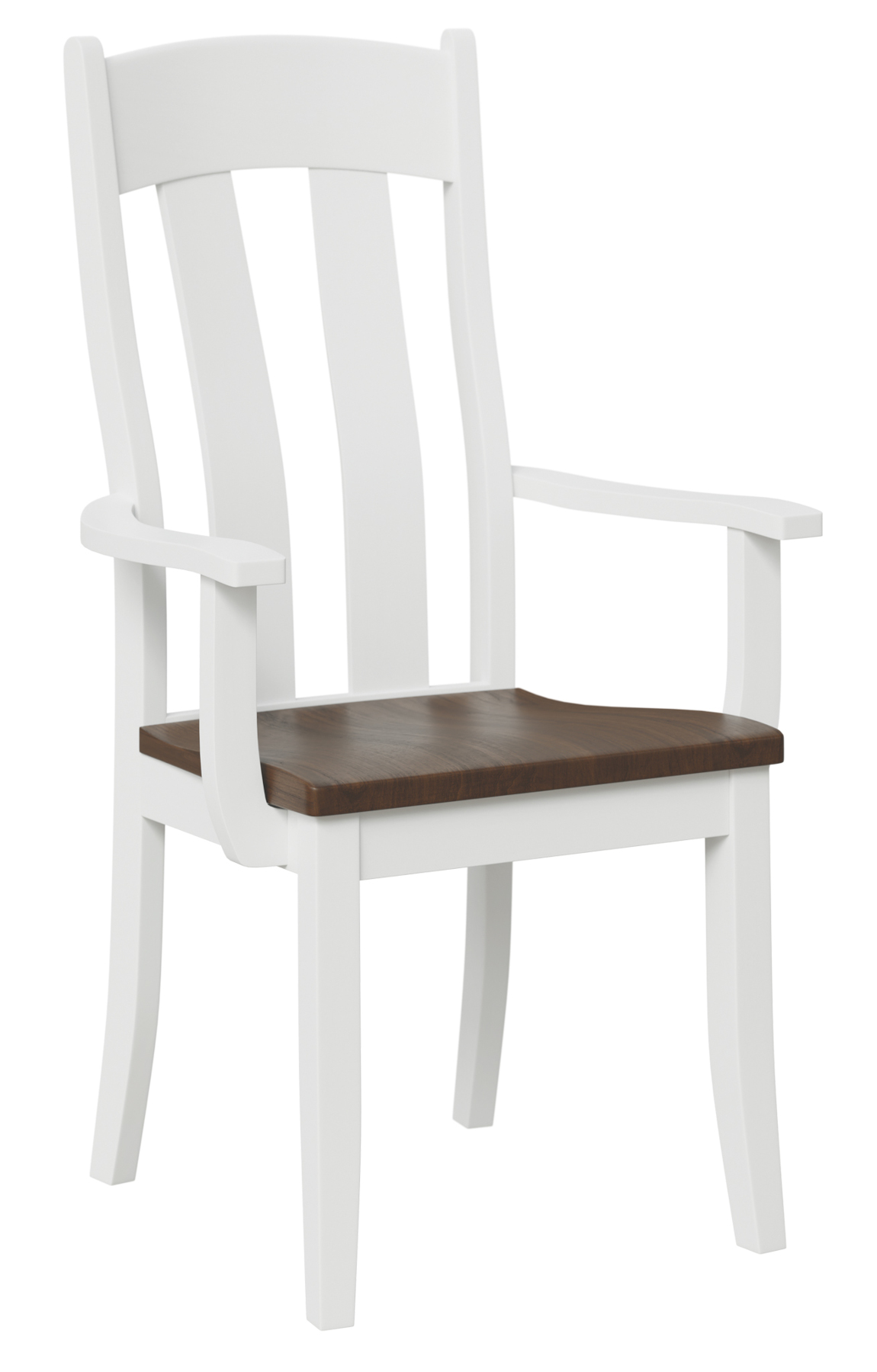 Austin Arm Dining Chair in Brown Maple - Frame in OCS-341 White and Seat in OCS-226