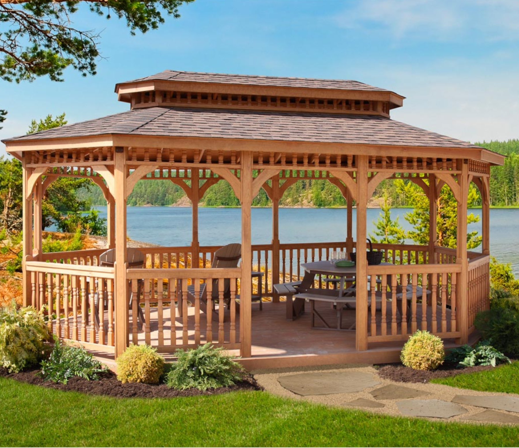 Savannah Wood Oblong Gazebo