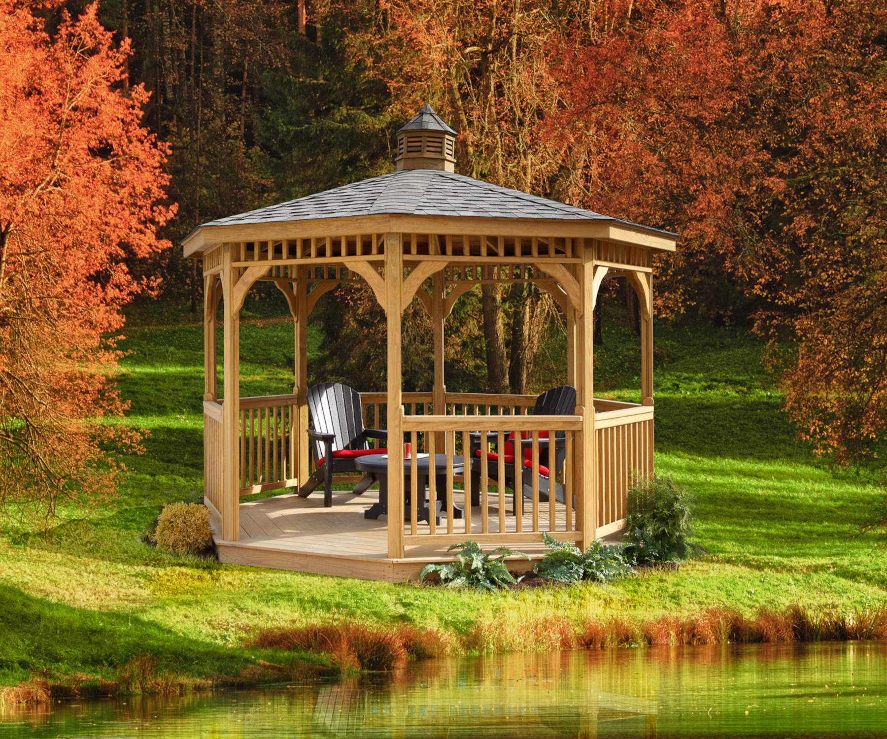 Monticello Wood Octagon Gazebo