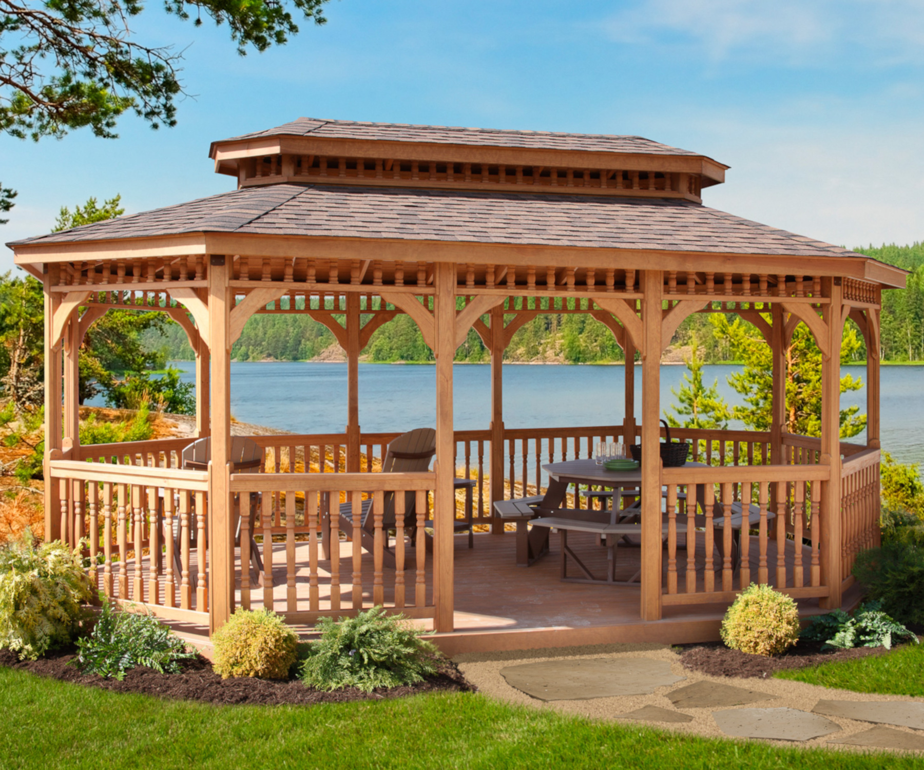 Savannah Wood Oblong Gazebo