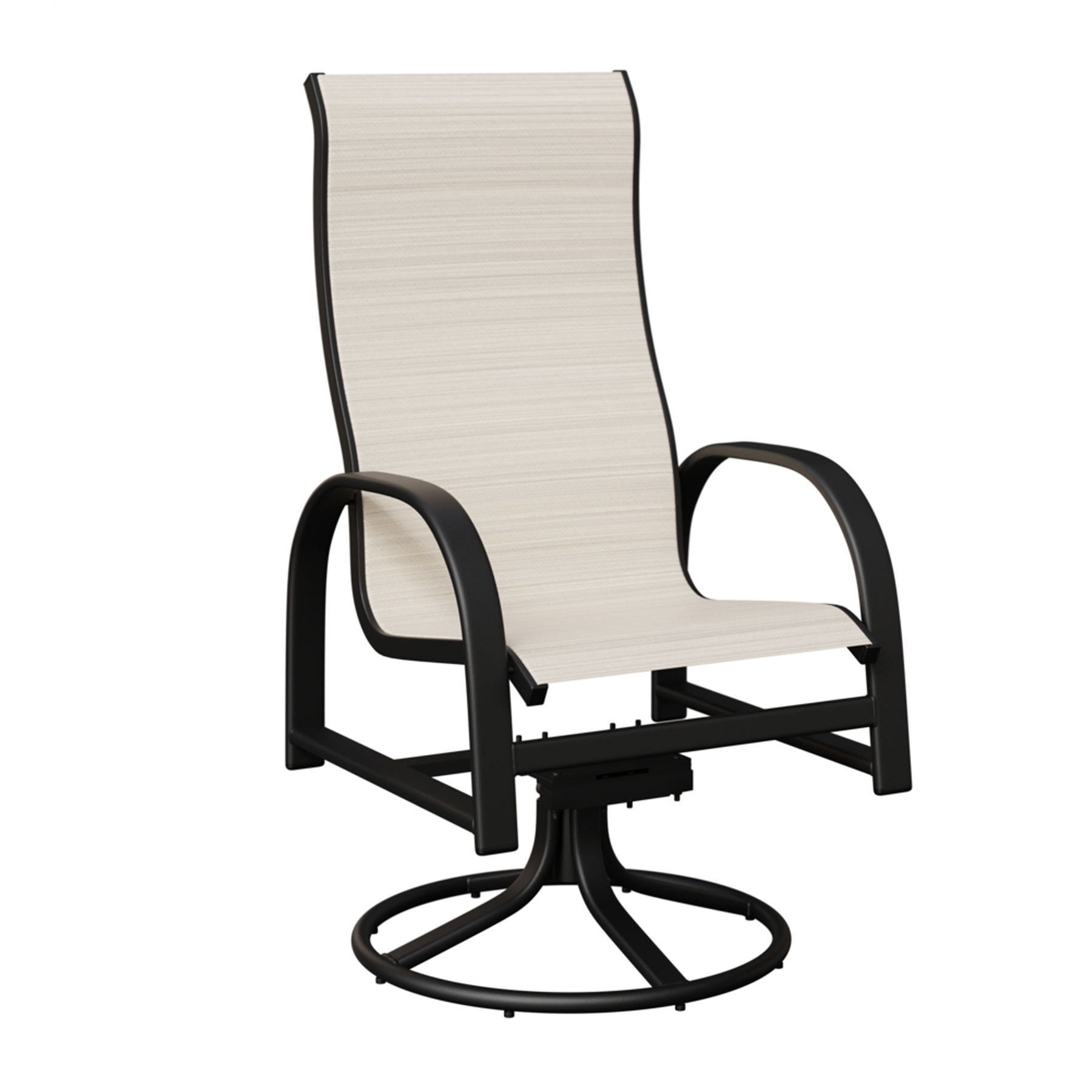 Murphy Aluminum High Back Sling Swivel Rocker Dining Chair
