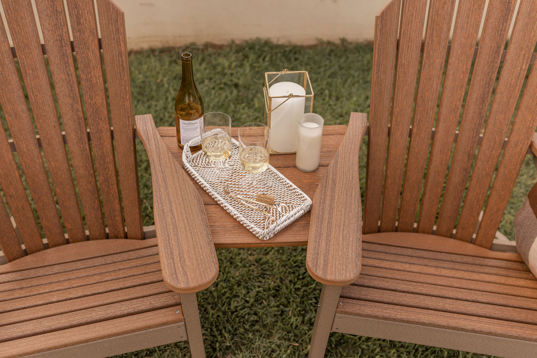 Adirondack Chair Tete -a--Tete in Antique Mahogany