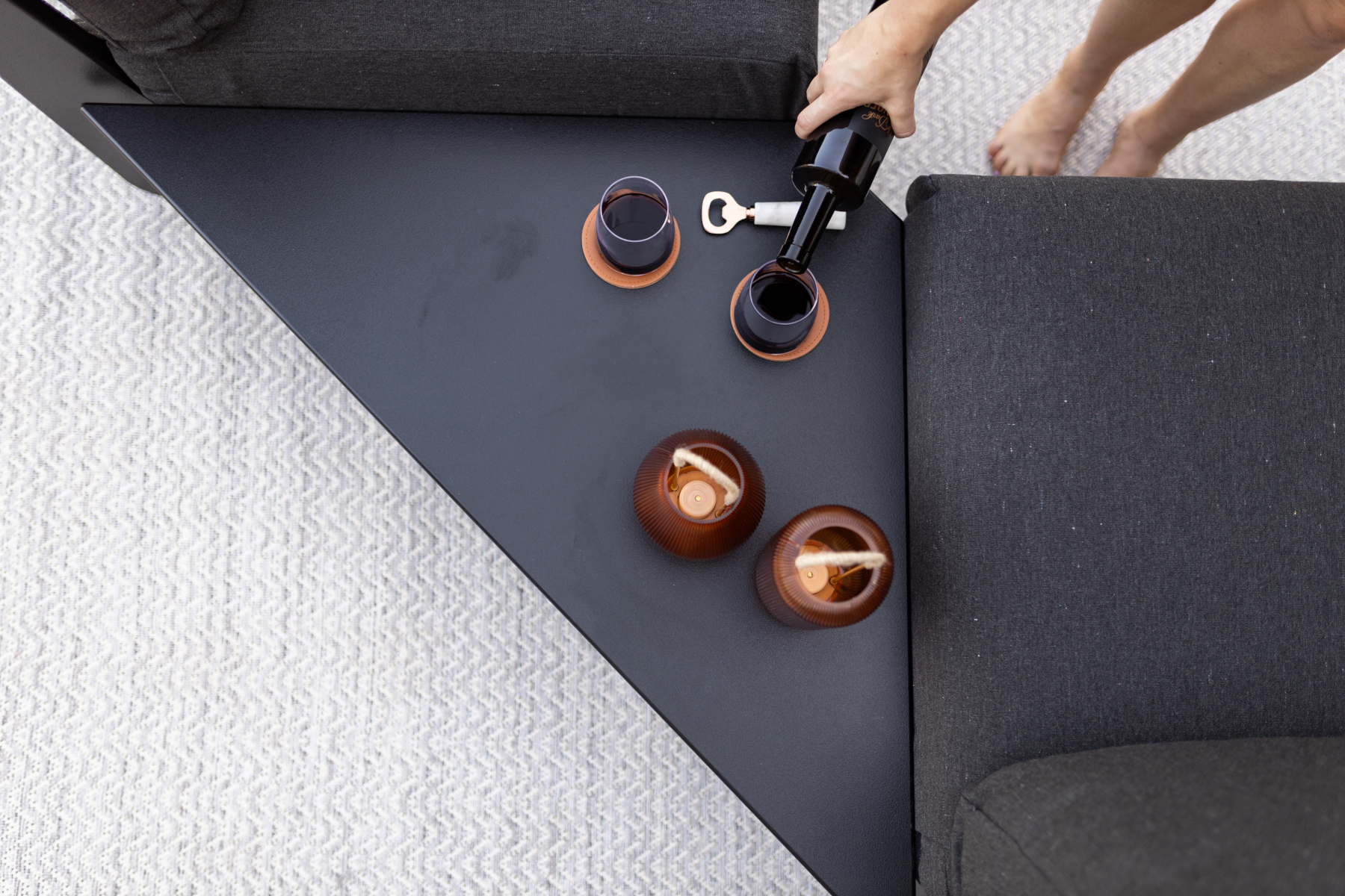 MGP Angled Accessory Table in Matte Black