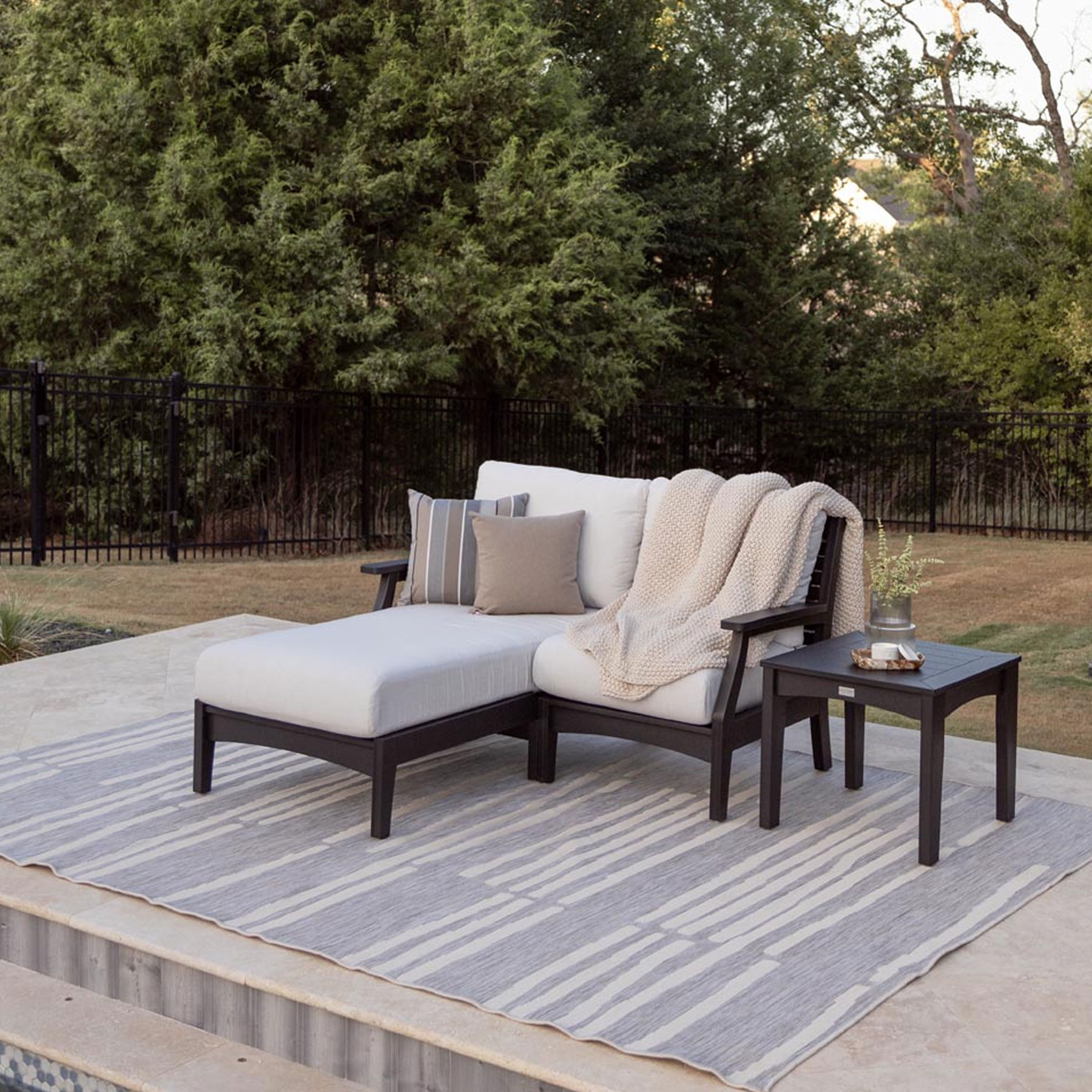 Classic Terrace Chaise Add-On shown on the Classic Terrace Loveseat