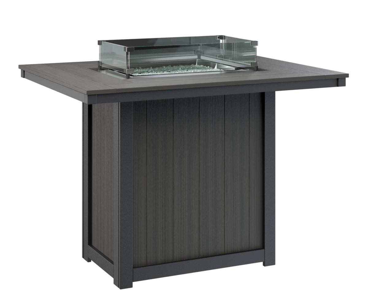 Donoma Poly-Top 42 x 54 Rectangular Bar Height Fire Table