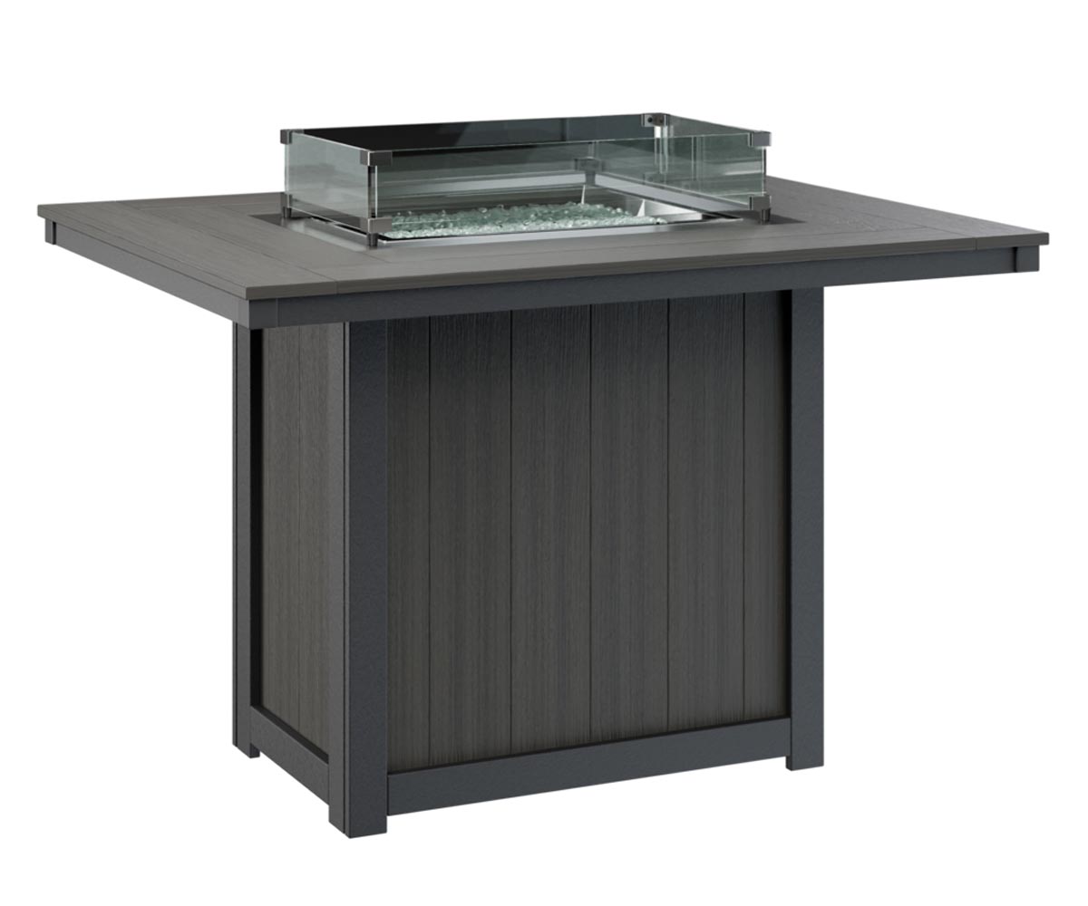 Donoma Poly-Top 42 x 54 Rectangular Counter Height Fire Table 