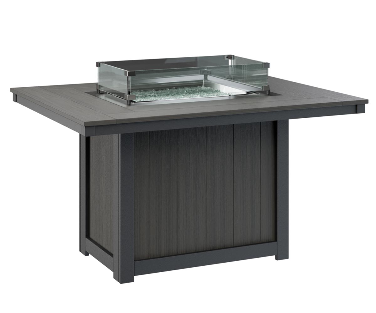 Donoma Poly-Top 42 x 54 Rectangular Dining Height Fire Table 