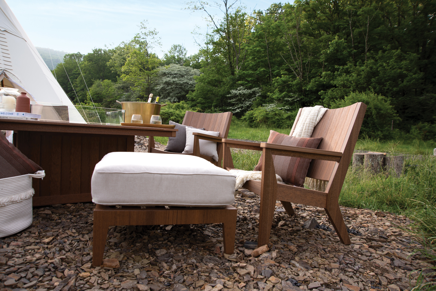 Mayhew Chat Chair with Mayhew Ottoman