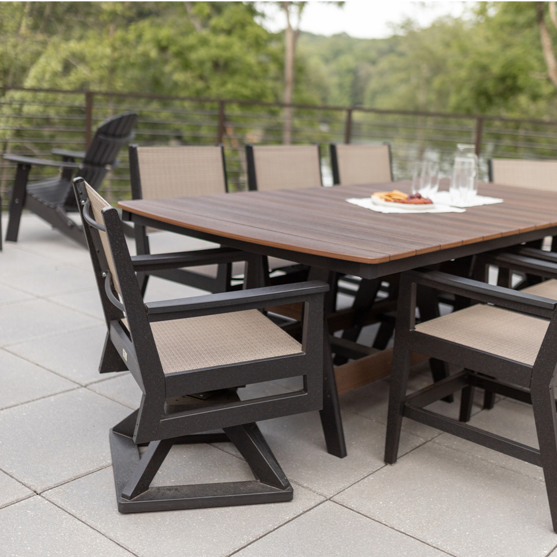 Mayhew Sling Swivel Rocker Dining Chair