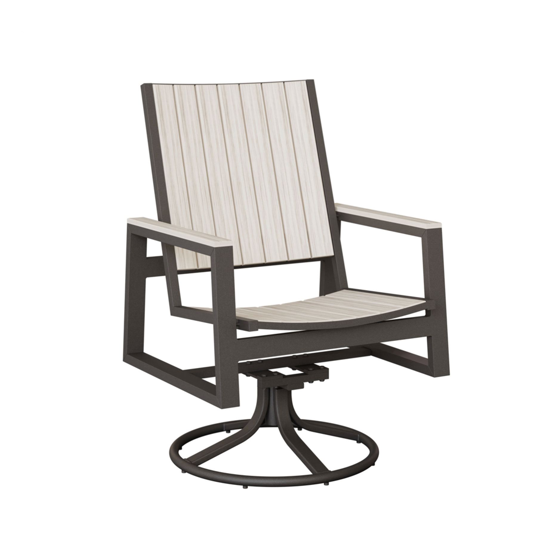 Vida Aluminum Poly Swivel Rocker Dining Chair