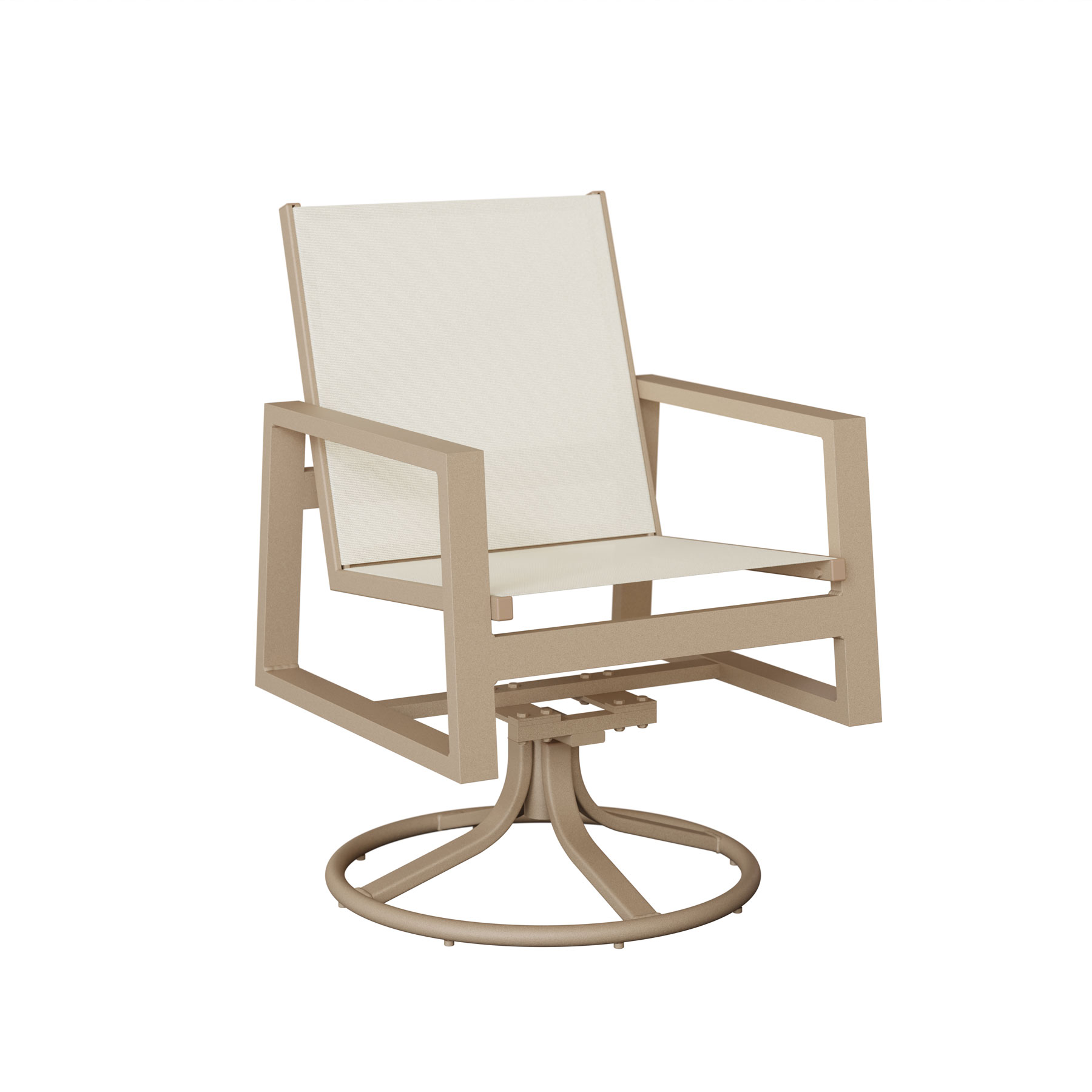 Vida Aluminum Sling Swivel Rocker Dining Chair