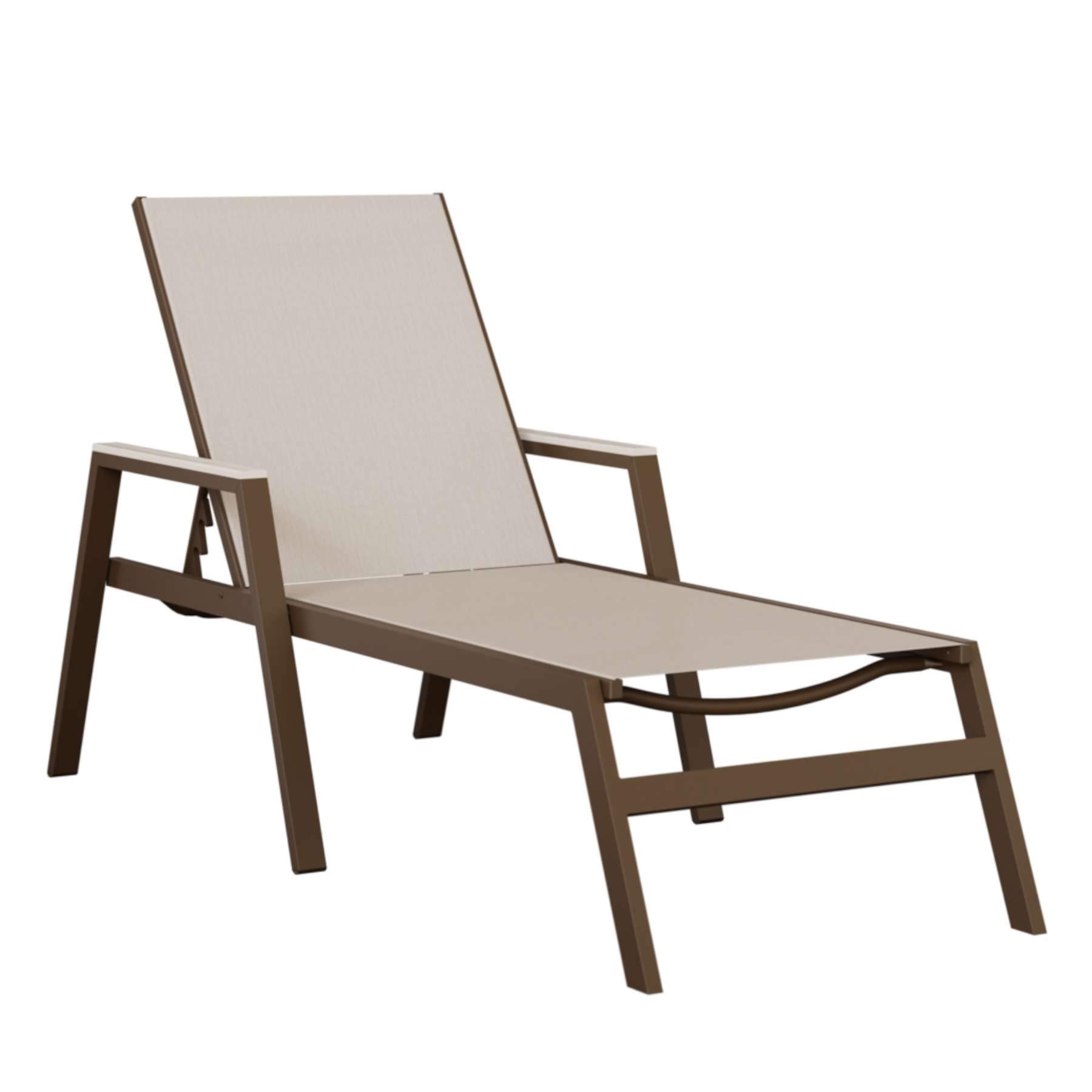 Vida Aluminum Sling Chaise Lounge with Arms Shown with Optional Poly Arm Caps