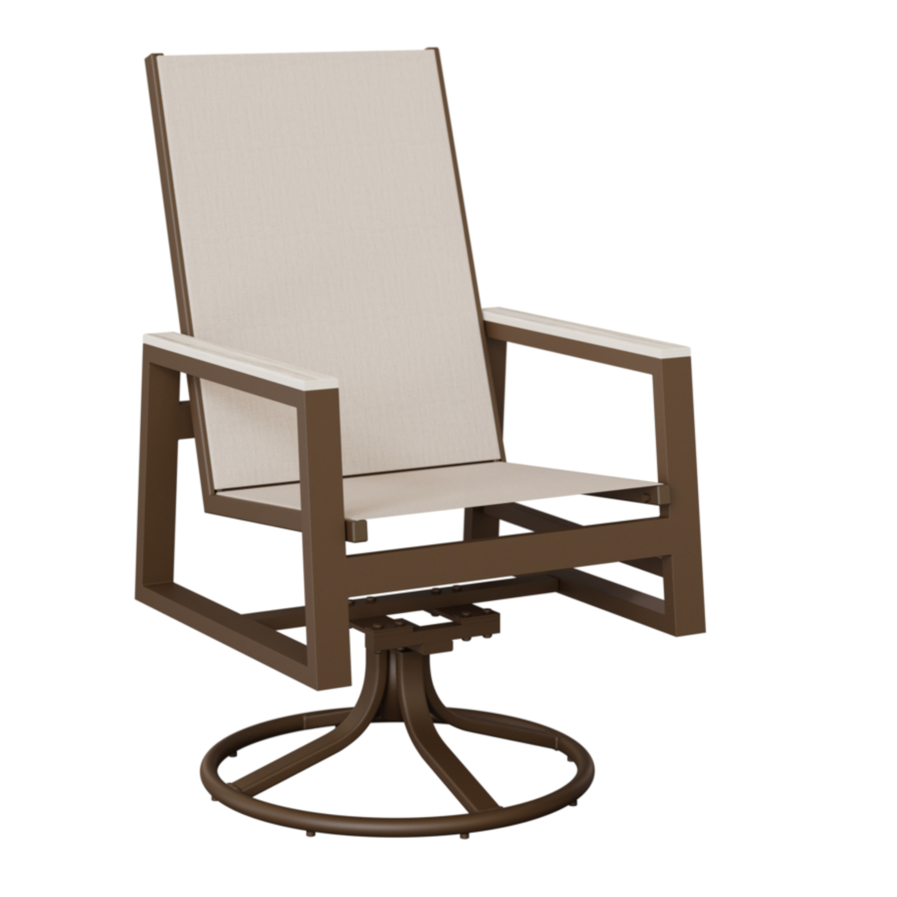 Vida Aluminum Sling High Back Swivel Rocker with Optional Poly Arm Caps