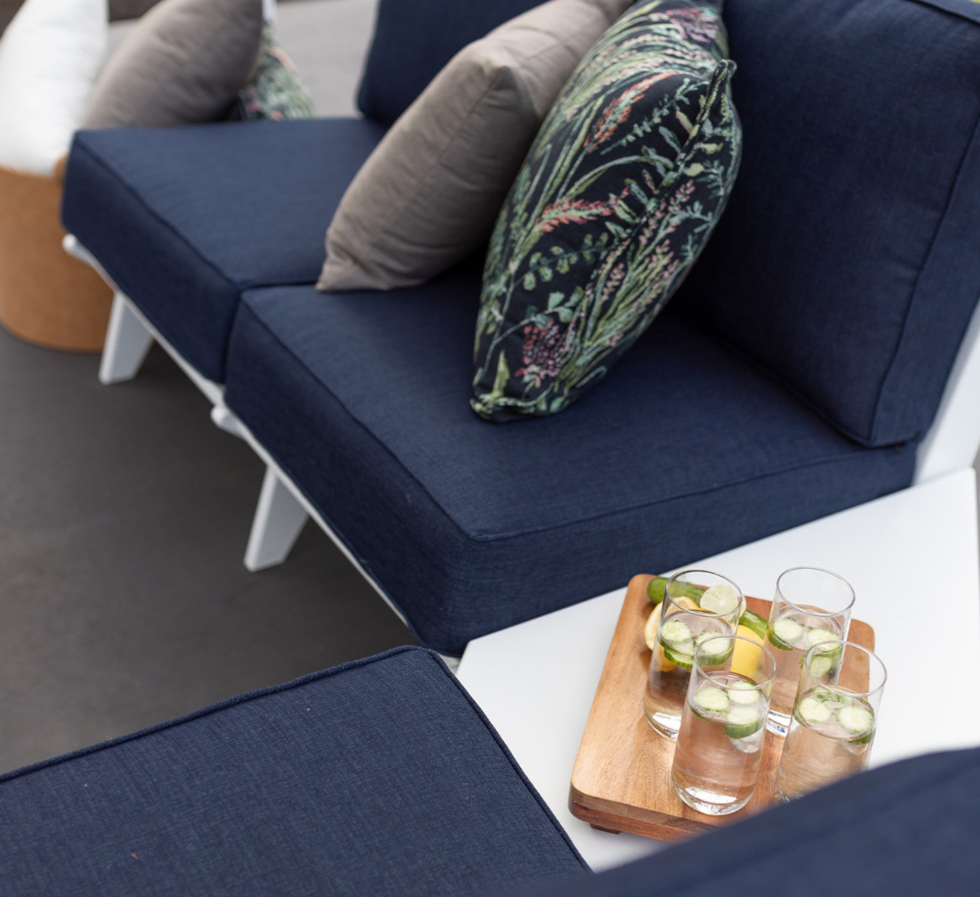 MGP Angled Accessory Table in White by Berlin Gardens
