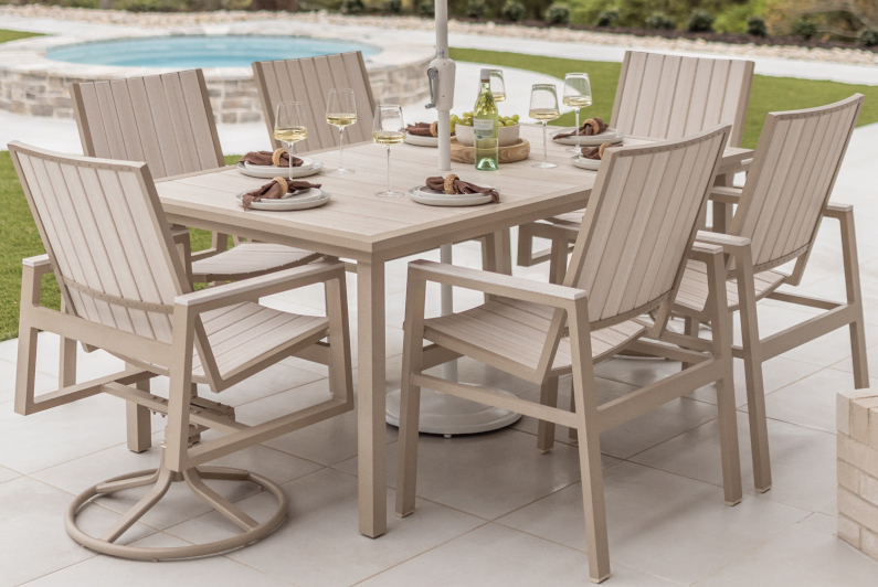Vida Square & Rectangle Poly Top- Aluminum Base Tables by Berlin Gardens