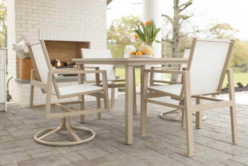 Vida Aluminum Sling Dining & Bar Seating by Berlin Gardens
