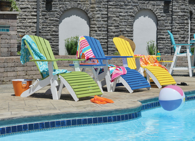 Comfo-Back Folding Adirondack Chairs and Folding Footstools