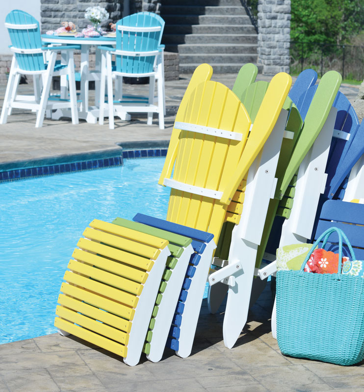 Comfo-Back Folding Adirondack Chairs and Folding Footstools