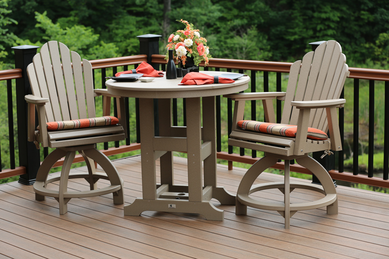 38" Round Table at Counter Height with Two Cozi Back Chairs (sold separately)