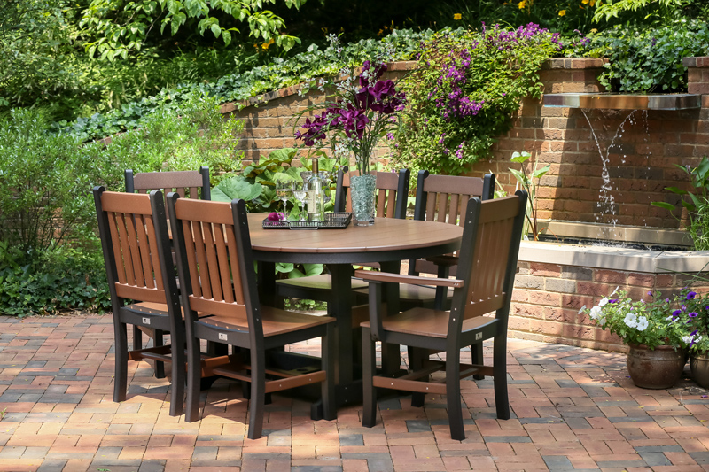 Garden Classic 44" x 64" Oblong Table at Dining Height with Mission Chairs (sold separately)