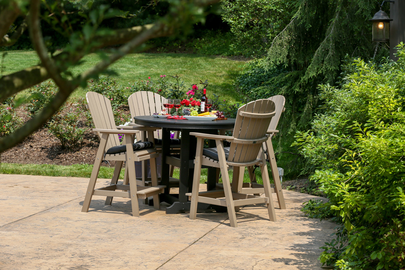Garden Classic 48" Round Table at Bar Height with Comfo-Back Chairs (sold separately)