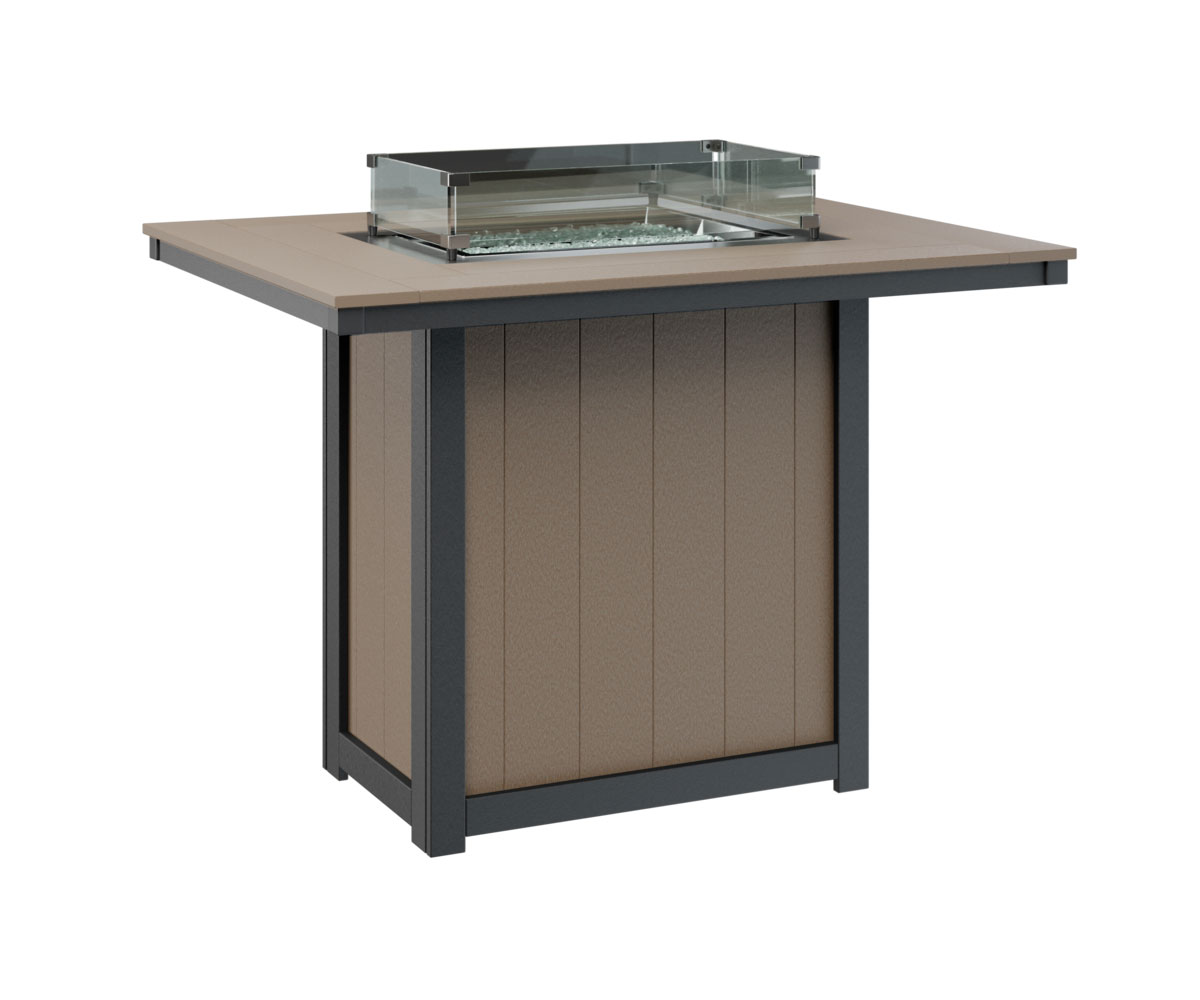 Donoma Poly-Top 42 x 54 Rectangular Bar Height Fire Table