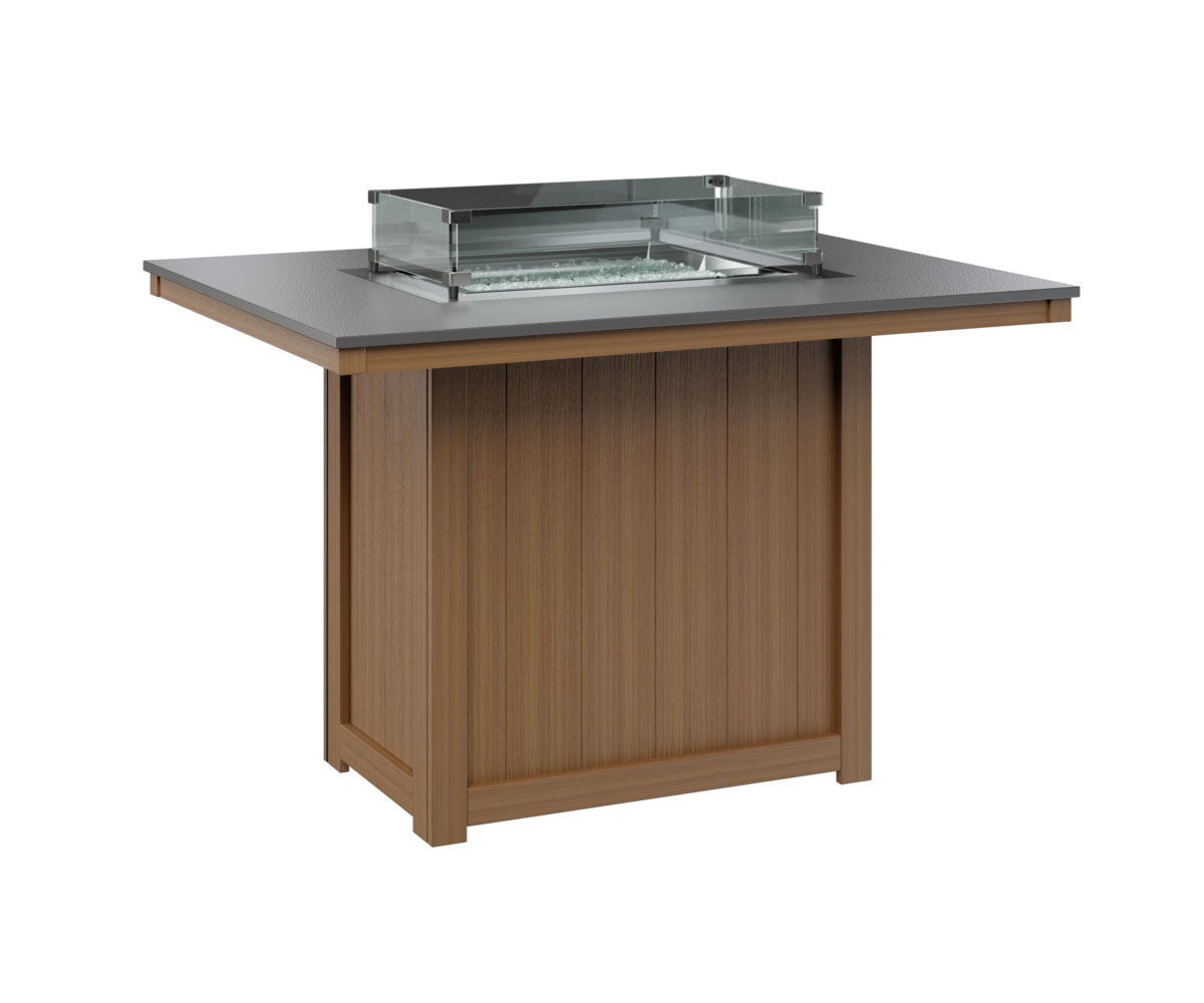 Donoma Poly-Top 42 x 54 Rectangular Counter Height Fire Table 